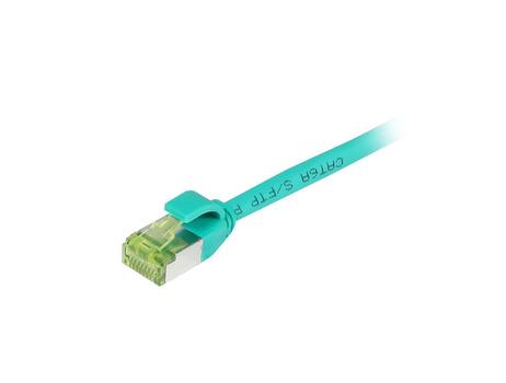 SYNERGY Patchkabel RJ45, CAT6A 500Mhz, 0,5m, grün, S/FTP, slimline rund d=4,5mm, TPE/ LSZH(Superflex),  AWG28, mit CAT7 Rohkabel, Synergy 21 (S217957)