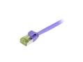 SYNERGY Patchkabel RJ45, CAT6A 500Mhz, 1,0m, lila, S/FTP, slimline rund d=4,5mm, TPE/LSZH(Superflex), AWG28, mit CAT7 Rohkabel, Synergy 21