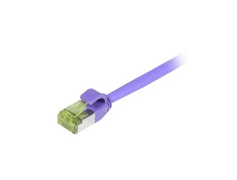 SYNERGY Patchkabel RJ45, CAT6A 500Mhz, 2m, lila, S/FTP, slimline rund d=4,5mm, TPE/ LSZH(Superflex),  AWG28, mit CAT7 Rohkabel, Synergy 21 (S218004)