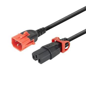 MICROCONNECT Powercord C14 IEC Lock+ Dual (MC-DUALC14C15-1M)