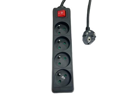 MICROCONNECT 4-way Power Strip on/off (MC-PSOO040150FRB)