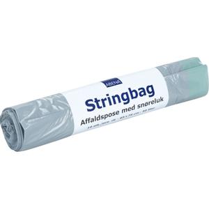 _ Affaldspose med snøreluk, 50 l, grå, LDPE, 65x75cm (1000028235*24)