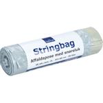 Affaldspose med snøreluk, 30 l, grå, LDPE, 55x60