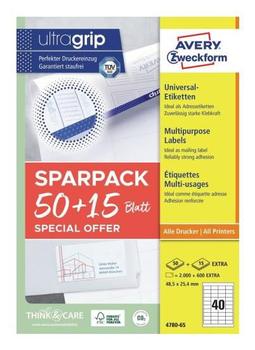 AVERY Self-Adhesive Label Rectangle  (4780-65)