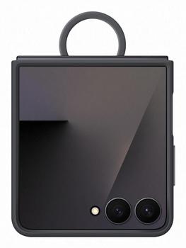 SAMSUNG Galaxy Z Flip7 Ring Silikondeksel (black) Slankt mobildeksel med praktisk ring, premium design, soft touch (EF-PF766TBEGWW)