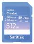 SANDISK Creator - Flash-minneskort - 512 GB - Video Class V60 / UHS-II U3 / Class10 - SDXC UHS-II