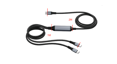 ALLNET Kabel USB, C(St) => 2x C(St),  3,0m, PD 100W max. 70W+30W Charging Only, no DATA-FUNCTION (S217890)
