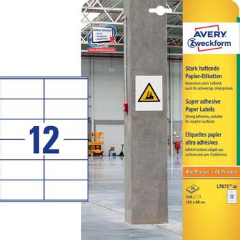 AVERY Self-Adhesive Label Rectangle  (L7875-20)