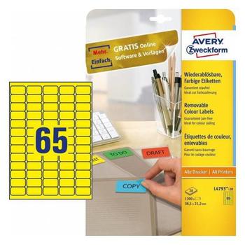 AVERY Printer Label Yellow (L4793-20)