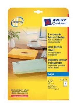 AVERY Printer Label Transparent (J4721-25)