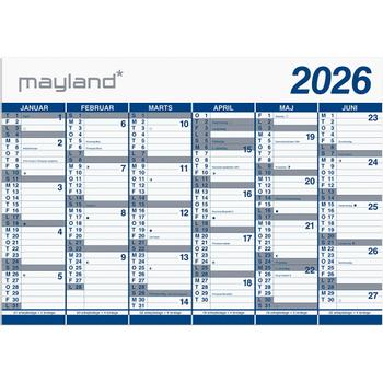 Mayland 2026 26065400 2x6mdr. vægkalender 70x100cm (26065400)