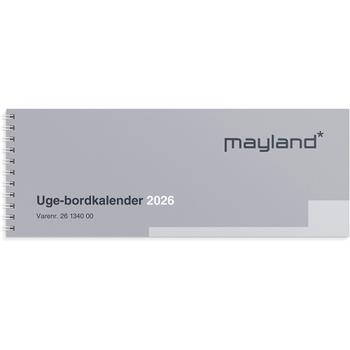 Mayland 2026 26134000 uge-bordkalender 9,7x26cm hvid (26134000)