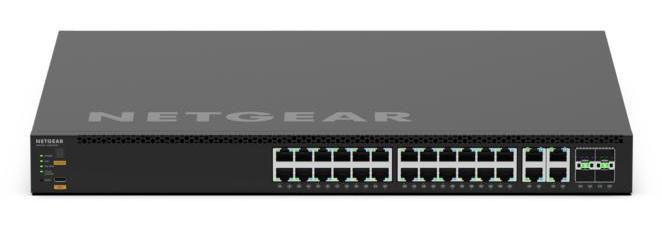NETGEAR M4350-24M4X4V - Switch - L3 - Administrerad - 24 x 100/ 1000/ 2.5G (PoE++) + 4 x 100/ 1000/ 2.5G/5G/10G (PoE++) + 4 x 25 Gigabit SFP28 - främre till bakre luftflöde - skrivbordsmodell,  rackmonterbar - PoE (MSM4332-100NES)