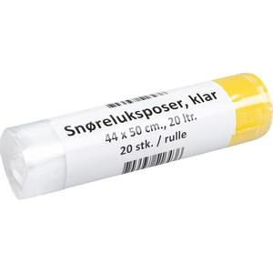 _ Affaldspose med snøreluk, 20 l, klar, LDPE/ virgin,  44x50cm (1000030298*24)