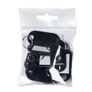 BNT Nøgleskilte, BNT, plastik, sort pakke a 10 stk