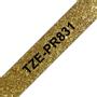 BROTHER Labeltape,   Brother Labeltape,   TZEPR831 12mmx8.00m sort/guld (BROTZEPR831)