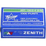 ZENITH Hæfteklammer, Zenith 130Z størrelse: 6/6, antal ark: 30 pakke a 1000 stk