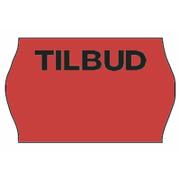 METO Prisetiket, Meto 26x16mm neon rød, rulle a 1200 etiketter