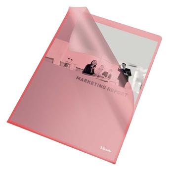 ESSELTE Plastomslag ESSELTE A4 105my rød (100) (54834)