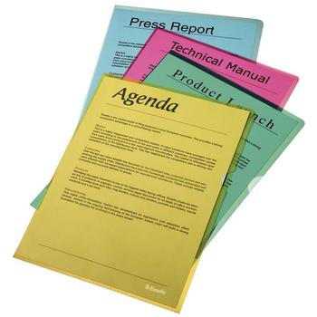 ESSELTE Plastomslag ESSELTE A4 105my rød (100) (54834)