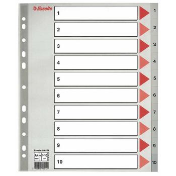 ESSELTE Indices  PP A4 Maxi 1-10 Grey (100124*10)