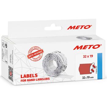 METO Prisetiket,  Meto 32x19mm neon rød, pakke a 5 stk (30007361)