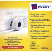 AVERY Prisetiket, Avery 26x12mm white, rulle a 15000 etiketter