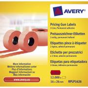 AVERY Prisetiket, Avery 26x16mm red, rulle a 1200 etiketter