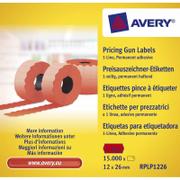 AVERY Prisetiket, Avery 26x12mm red, rulle a 1500 etiketter