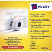 AVERY Prisetiket, Avery 26x12mm white, rulle a 15000 etiketter