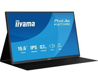 IIYAMA a ProLite P1671HSC-B1 - LED monitor - 15.6" - open frame - 1920 x 1080 Full HD (1080p) @ 60 Hz - IPS - 250 cd/m² - 1000:1 - 3 ms - Mini HDMI, USB-C - black, matte (P1671HSC-B1)