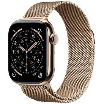 Watch Series 11GPS + Cellular 42mm?Gold Titanium Case with Gold Milanese Loop (MF8Y4QN/A)