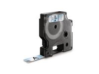 DYMO D1 merkkausteippi, 12mm, läpinäkyvä/musta teksti, 7m - 45010