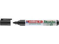 EDDING 21 EcoLine Permanent Marker Bullet Tip 1.5-3mm Line Black (Pack 10) - 4-21001