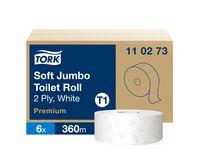 TORK T1 Premium Soft 2-krs valkoinen Jumbo wc-paperi 360m 6rll (110273)