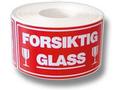  Etikett Forsiktig Glass (500)
