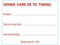  Etikett vare til tining 102x128mm 500stk
