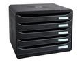 EXACOMPTA Skuffekabinett EXACOMPTA 5skuff sort