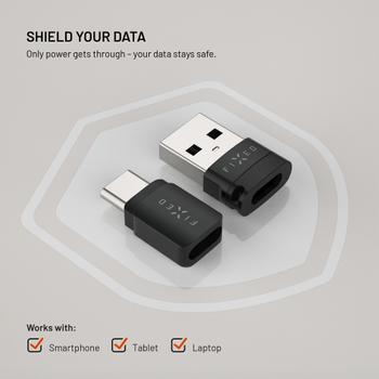 FIXED Data Blocker 2-i-1 USB-A & USB-C 240W for sikker opladning Sort (FIXA-BLC-BK)
