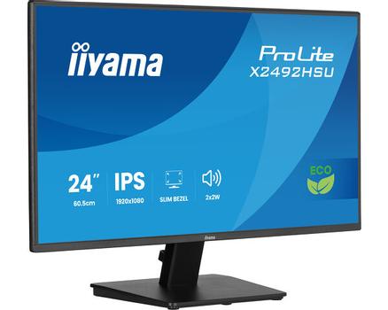 IIYAMA a ProLite X2492HSU-B1 - LED monitor - 24" - 1920 x 1080 Full HD (1080p) @ 120 Hz - IPS - 300 cd/m² - 1500:1 - 3 ms - HDMI, DisplayPort - speakers - matte black (X2492HSU-B1)