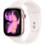 APPLE Watch Series 11 (GPS) - 46 mm - guldrosa aluminium - smart klocka med sportband - fluoroelastomer - lätt rouge - bandstorlek: M/L - 64 GB - Wi-Fi 4, UWB, Bluetooth - 37.8 g