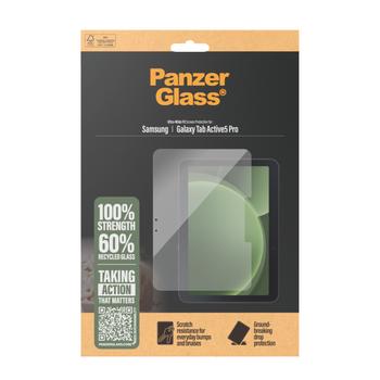 PanzerGlass Galaxy Tab Active5 Pro Skärmskydd Tillverkad av 60 % återvunnet glas, reptålig och stöttålig,  Ultra-Wide Fit (PG59723)