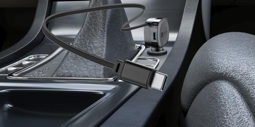 CELLULAR LINE Retractable Car Charger (CBRROLL2USB60WK)