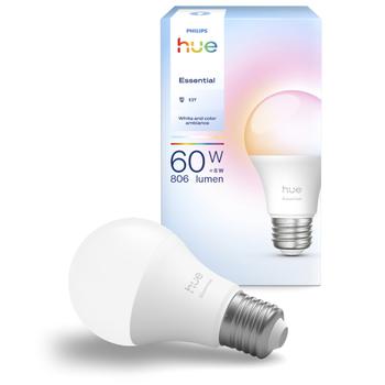 PHILIPS Essential WCA glödlampa E27 806 lm Upptäck en värld av smart belysning med Hue Essential-ljuskälla,  i fullfärg och justerbart vitt ljus (929004235401)