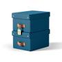 LEITZ Puro Storage Box with Lid Small 7L Blue 100% Recycled Card (Pack 2) - 61470068