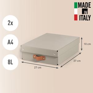 LEITZ Puro opbevaringsboks m/låg 8L medium beige 2stk (61480012)