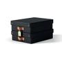 LEITZ Puro Storage Box with Lid Medium Low 8L Black 100% Recycled Card (Pack 2) - 61480095