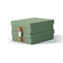 LEITZ Puro Storage Box with Lid Medium Low 8L Green 100% Recycled Card (Pack 2) - 61480050