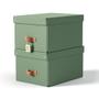 LEITZ Puro Storage Box with Lid Medium 17L Green 100% Recycled Card (Pack 2) - 61490050