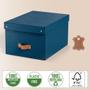 LEITZ Puro Storage Box with Lid Medium 17L Blue 100% Recycled Card (Pack 2) - 61490068 (61490068)